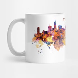 San Francisco watercolor skyline Mug